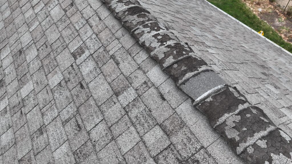 worn shingles on a western mass roof
